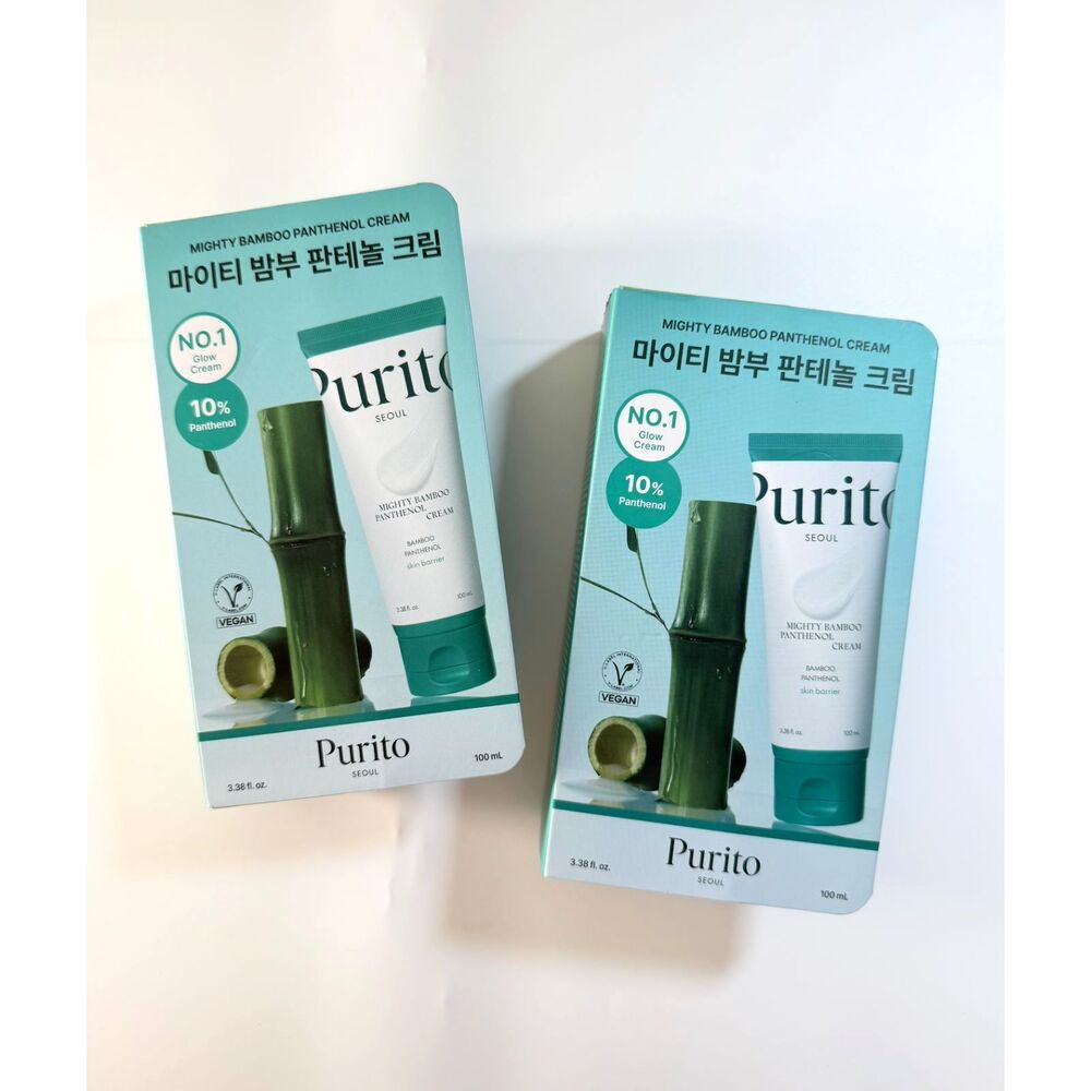 PURITO Mighty Bamboo Panthenol Cream 100ml Set of 2 NEW K Beauty Skincare
